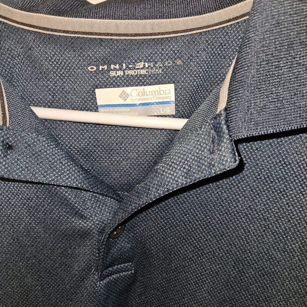 Columbia Omni Mens Blue Polo Shirt Size L - Picture 3 of 13